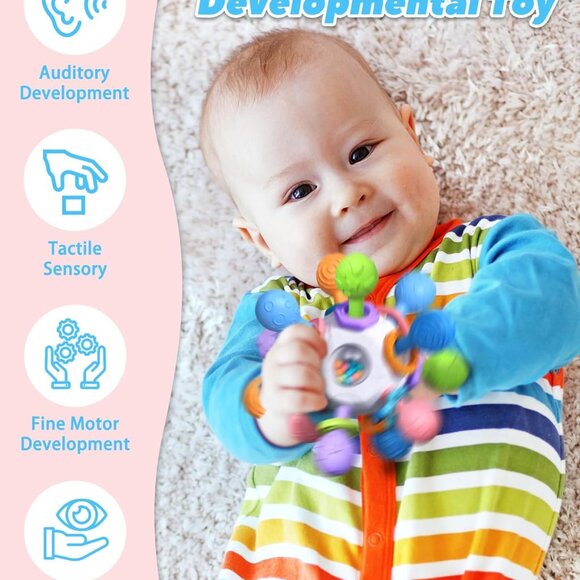 Baby Teething Toys for 0-6 6-12 Months Ages Newborn Infant Sensory Toys - Picture 5 of 6